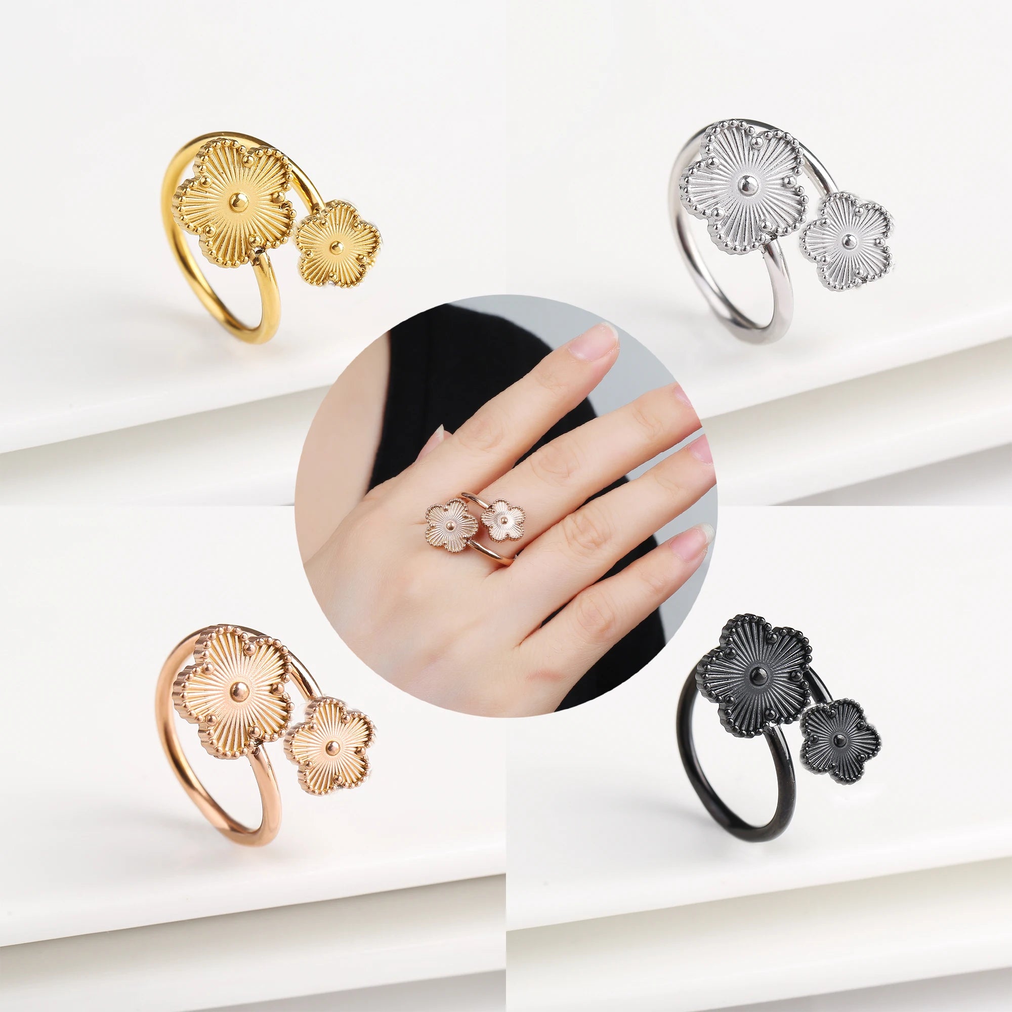 Golden Clover Ring